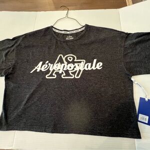 AEROPOSTALE SPORT T SHIRT SIZE XL CROP TOP DARK GRAY